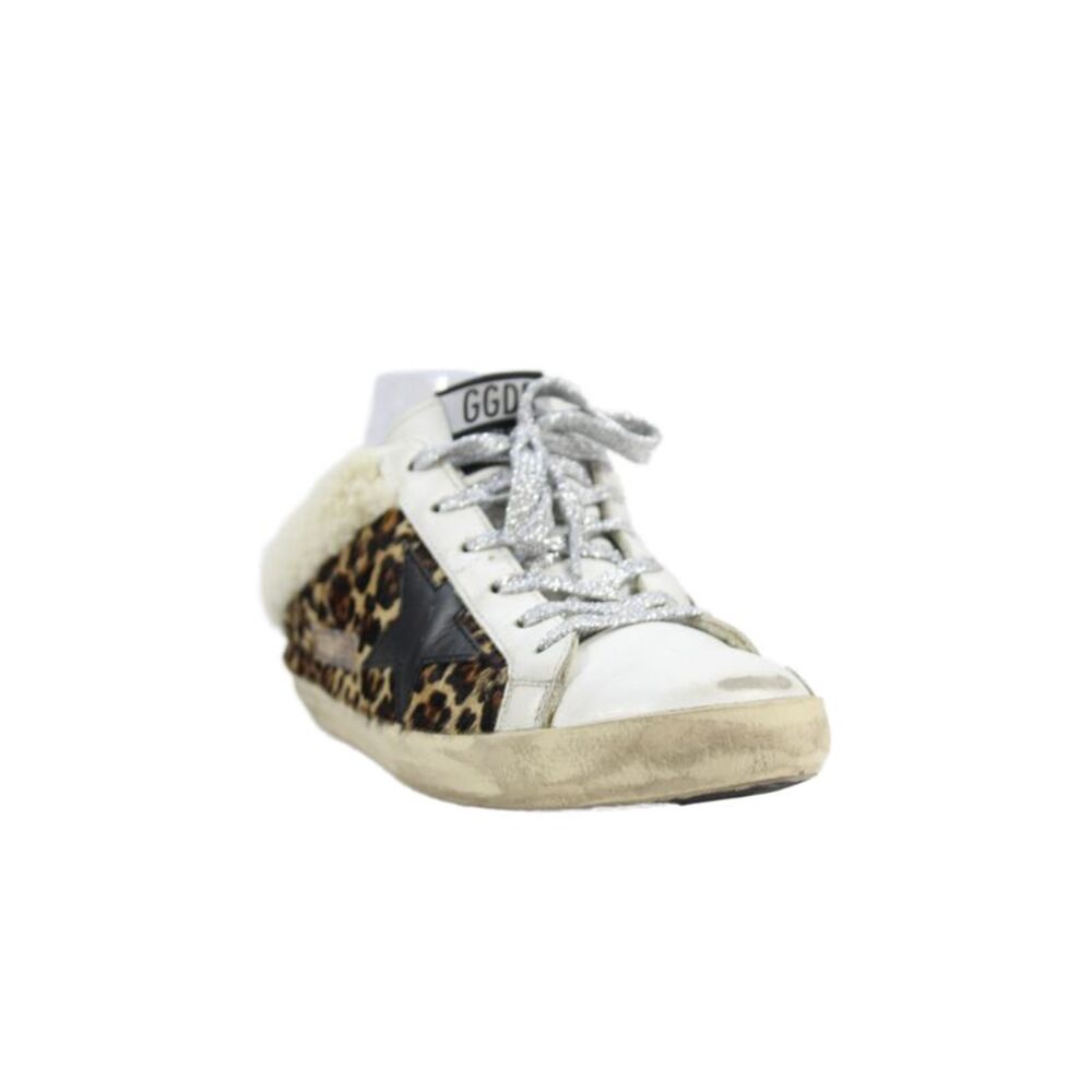Golden Goose Deluxe Brand Womens Leopard Print Slip On Sneakers Shoes Brown Sz 8